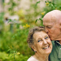 Loving senior couple