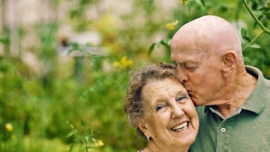 Loving senior couple
