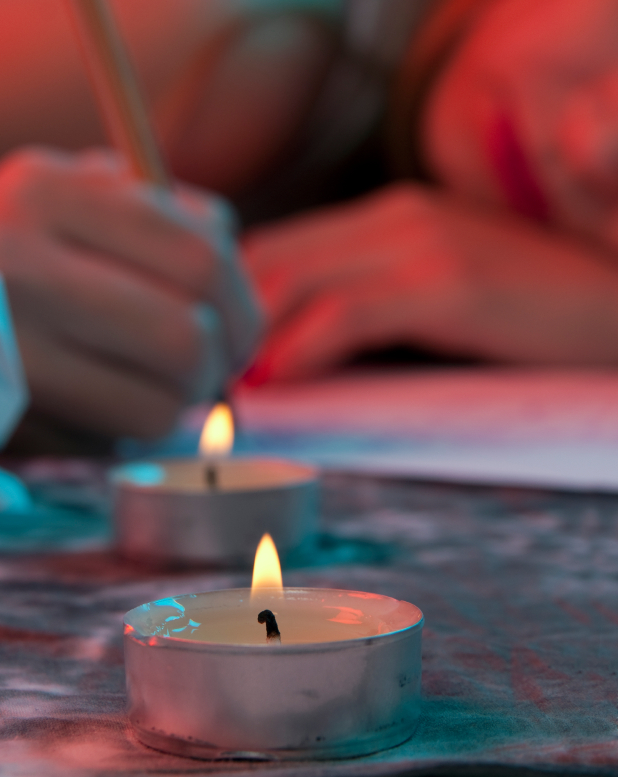 journaling with candles