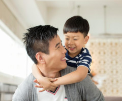 Father playing with son