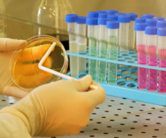 Hand working in a science lab