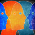 Colored silouettes of faces